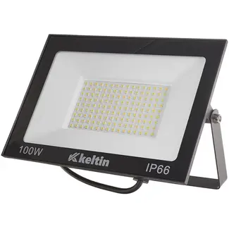 Keltin 100W LED schijnwerper - warm wit 2700K - verstelbaar - IP66 - aluminium en glas