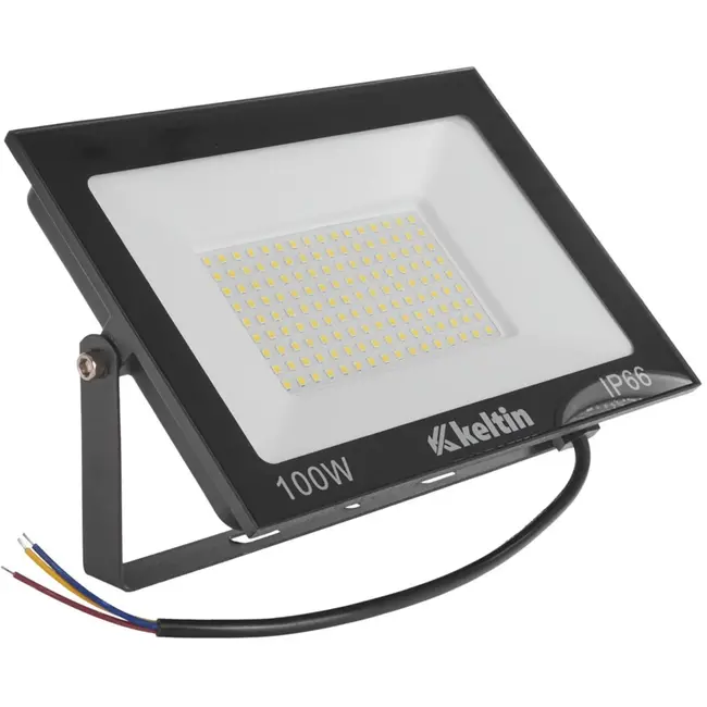Keltin 100W LED schijnwerper - warm wit 2700K - verstelbaar - IP66 - aluminium en glas