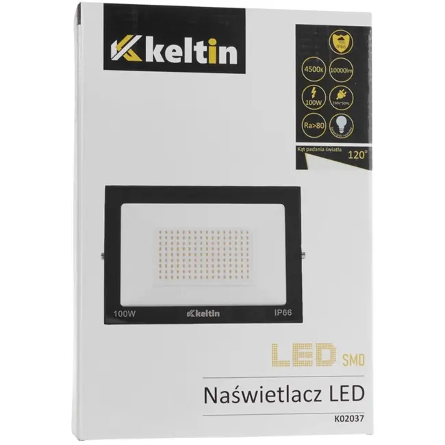 Keltin LED floodlight - 100W - neutraal wit - IP66 - verstelbaar - 22,5x16,5 cm