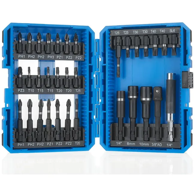 GEKO 33-delige impact bits set - S2 staal - magnetische houders - veelzijdige maten
