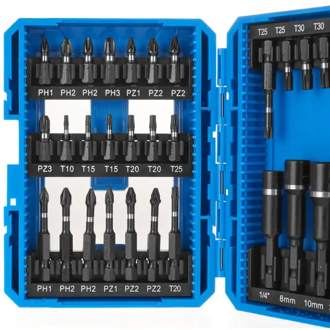 GEKO 33-delige impact bits set - S2 staal - magnetische houders - veelzijdige maten