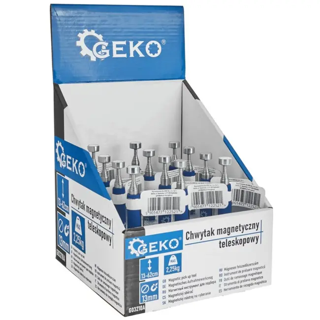 GEKO Telescopische inspectiespiegel - Magnetische punt - Verstelbaar 13-62 cm - 12 stuks in displaybox