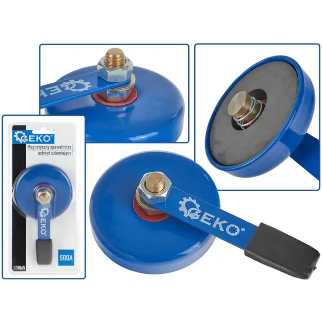 GEKO Magnetische lasgrondklem - 500A - Ø87 mm - Handgreep 120 mm