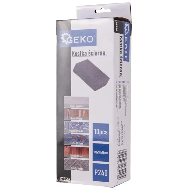 GEKO Schuurblokset - Foam - Fijn Schuren - 70x100x25mm - 10 stuks