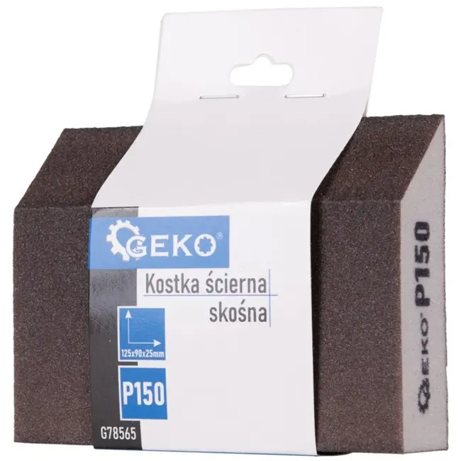 GEKO Schuurspons schuin - 125x90x25 mm - korrel P150 - ergonomisch ontwerp