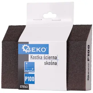 GEKO Schuurspons met schuine kant - P100 korrel - 125x90x25 mm - Ergonomisch ontwerp