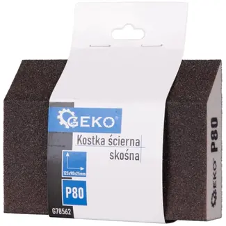 GEKO Schuurblok met schuine kant - P80 korrel - 125x90x25 mm - Voor hout, metaal en composieten