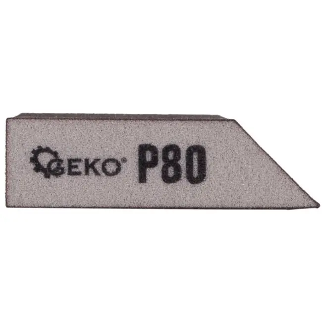 GEKO Schuurblok met schuine kant - P80 korrel - 125x90x25 mm - Voor hout, metaal en composieten