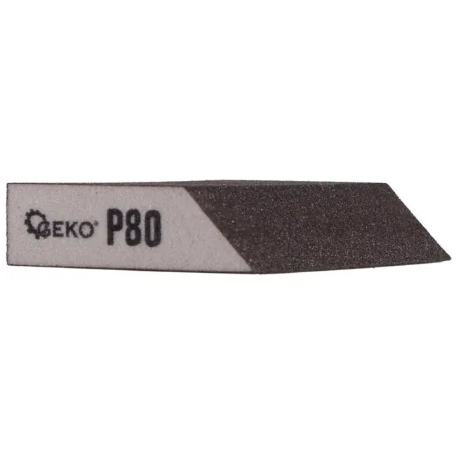 GEKO Schuurblok met schuine kant - P80 korrel - 125x90x25 mm - Voor hout, metaal en composieten