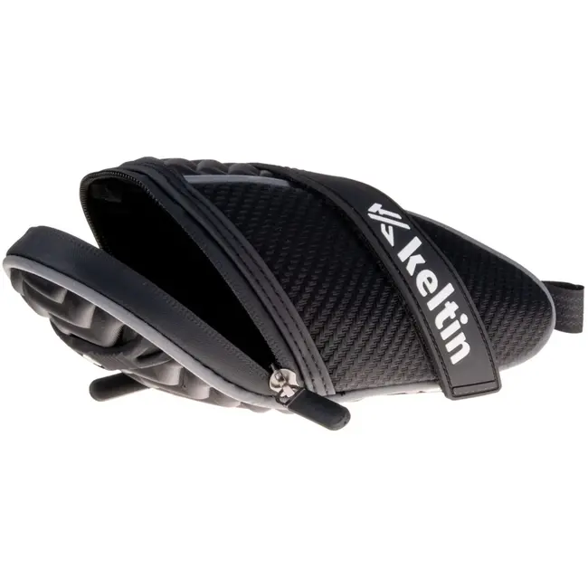 Keltin Waterdichte fietszadeltas - Reflecterend - 1 liter - Zwart - Nylon