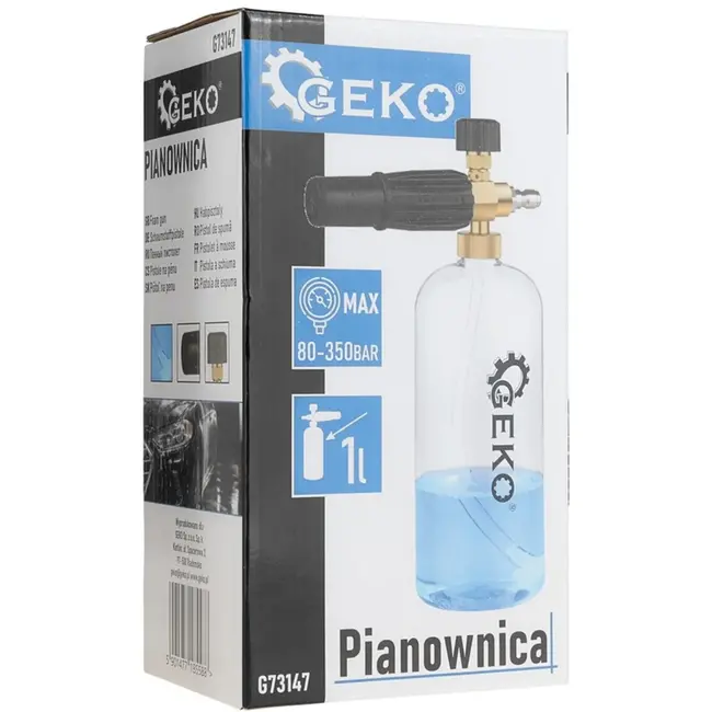 GEKO Foamlans - 1000ml - Snelkoppeling - Hoge Druk - Duurzaam kunststof en messing