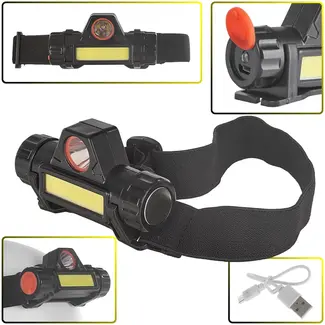 Keltin Hoofdlamp - Draaibare Kop - 3W COB LED - 800mAh - Verstelbare Hoofdband