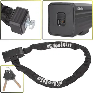 Keltin Fietskettingslot - 90 cm - 6 mm - Nylon bescherming - Inclusief 2 sleutels