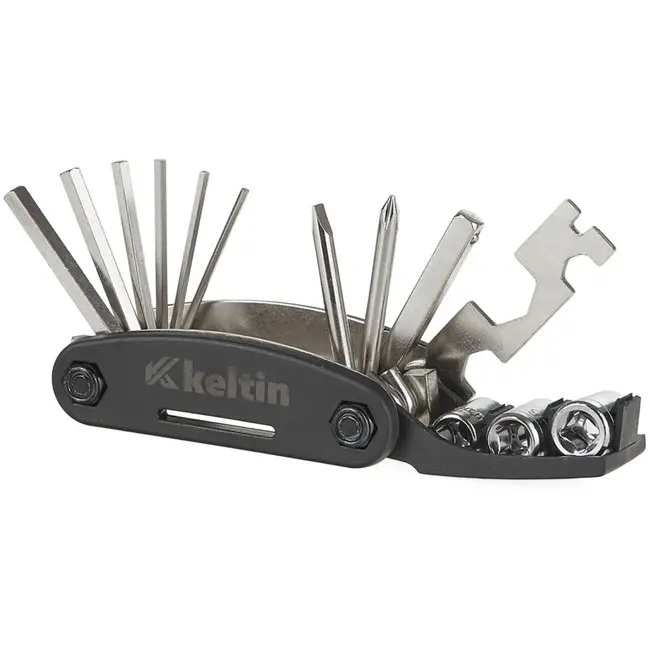 Keltin 16-in-1 fiets multitool - versterkt nikkel - compact zakmes ontwerp