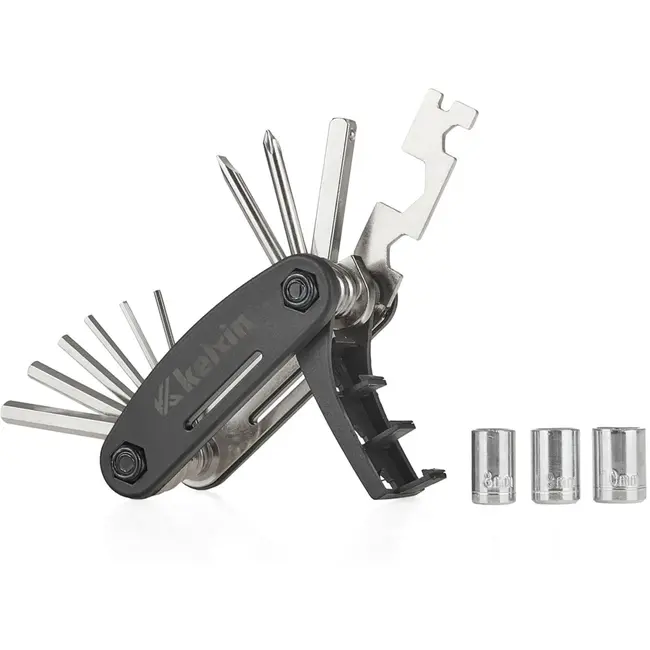 Keltin 16-in-1 fiets multitool - versterkt nikkel - compact zakmes ontwerp