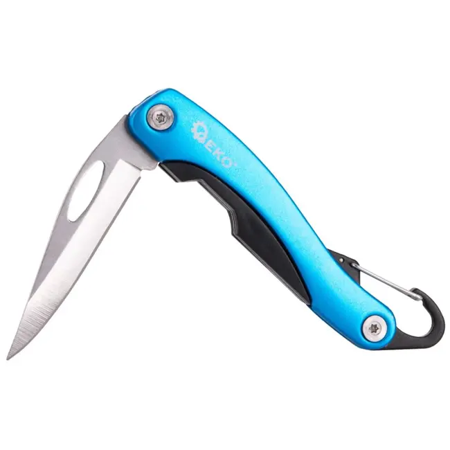 GEKO Opvouwbaar zakmes - roestvrij staal - met karabijnhaak - compact en draagbaar