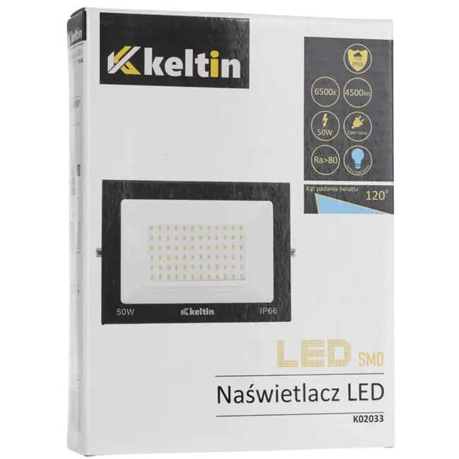 Keltin LED floodlight - 50W - koud wit 6500K - IP66 - verstelbaar - aluminium