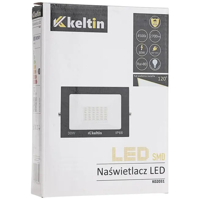 Keltin LED schijnwerper - 30W - Neutraal wit 4500K - IP66 - Verstelbaar - Aluminium en glas