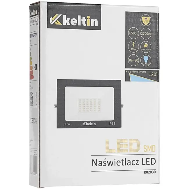 Keltin LED schijnwerper - 30W - koud wit 6500K - IP66 - verstelbaar - aluminium en glas