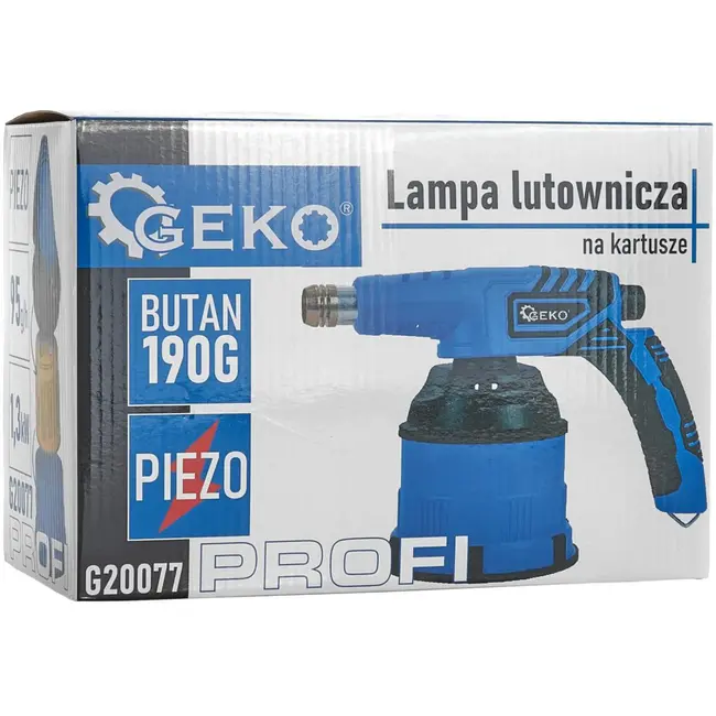 GEKO Profi soldeerlamp - piezo-ontsteking - verstelbare vlam - ergonomisch ontwerp - windbescherming