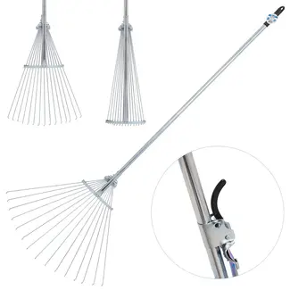 GEKO Verstelbare tuinhark - Carbon staal - 15 tanden - 19-66 cm verstelbaar
