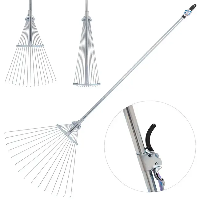 GEKO Verstelbare tuinhark - Carbon staal - 15 tanden - 19-66 cm verstelbaar