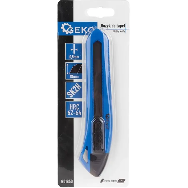 GEKO Ergonomisch hobbymes - 8-segment afbreekmes - SK2H staal - 165 mm - ABS kunststof