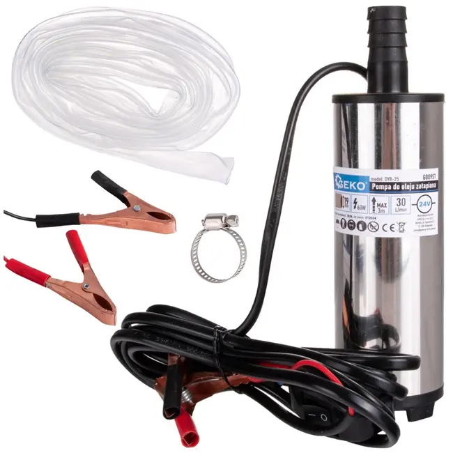 GEKO Onderwaterpomp - 24V - 30L/min - 3m slang - Efficiënt & Duurzaam