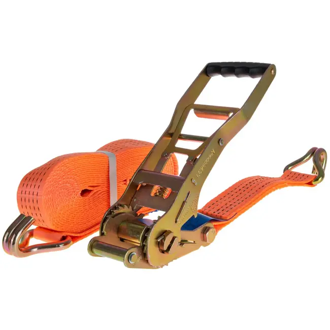 GEKO Ergonomische spanband - 8m - 5 ton - 50mm breed - Oranje
