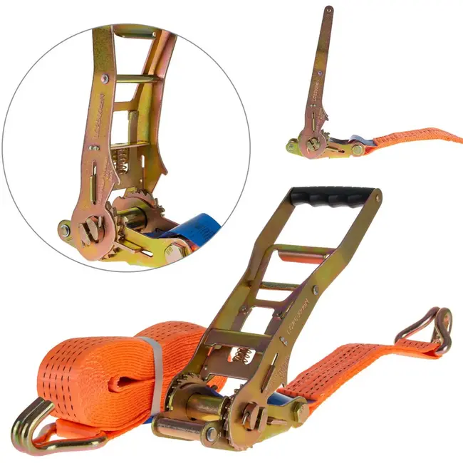 GEKO Ergonomische spanband - 6m - 5 ton - 50mm - Oranje