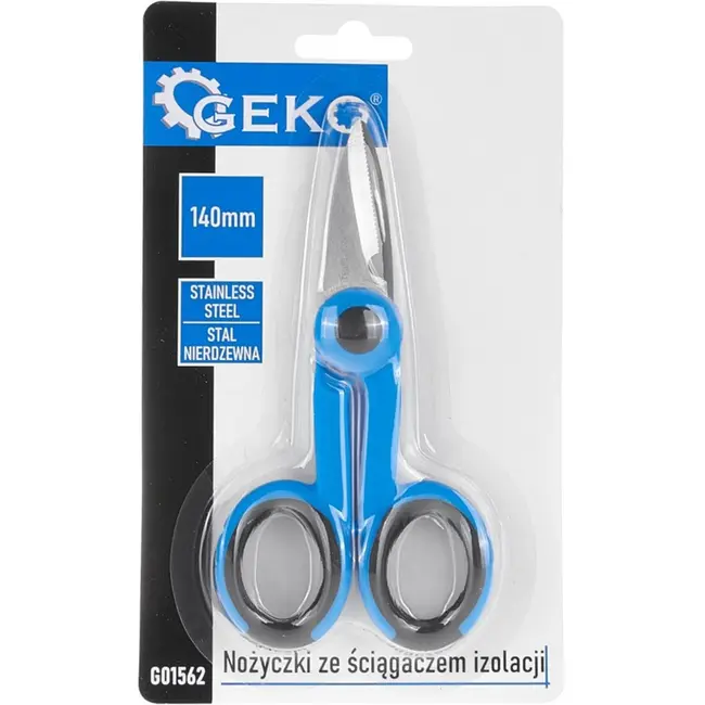 GEKO Schaar met draadstripper - roestvrij staal - ergonomische grip - 140 mm