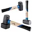 GEKO Paving hamer - 2000g - Rubberen bescherming - Ergonomische houten greep