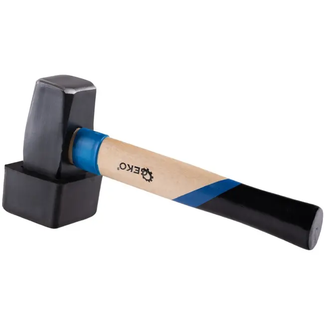 GEKO Paving hamer - 2000g - Rubberen bescherming - Ergonomische houten greep