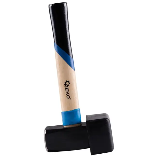 GEKO Paving hamer - 2000g - Rubberen bescherming - Ergonomische houten greep
