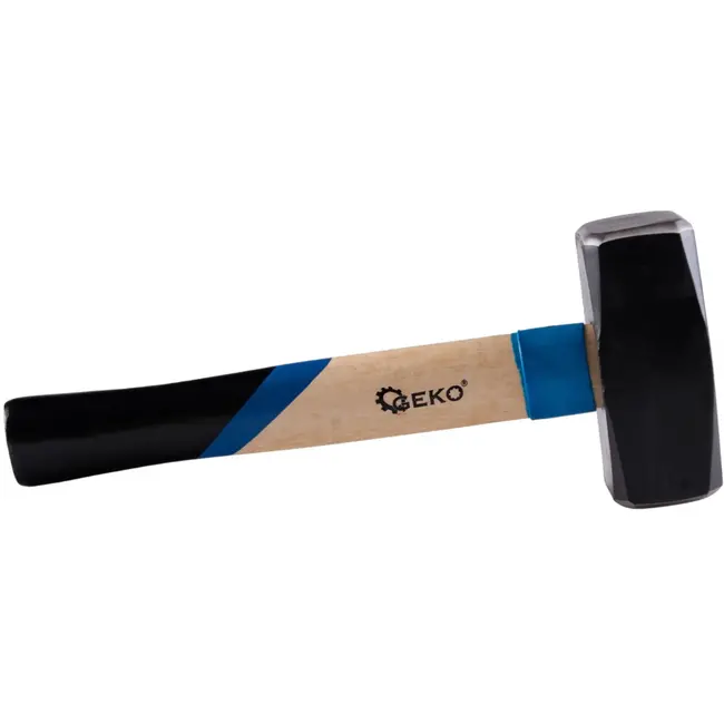 GEKO Paving hamer - 2000g - Rubberen bescherming - Ergonomische houten greep