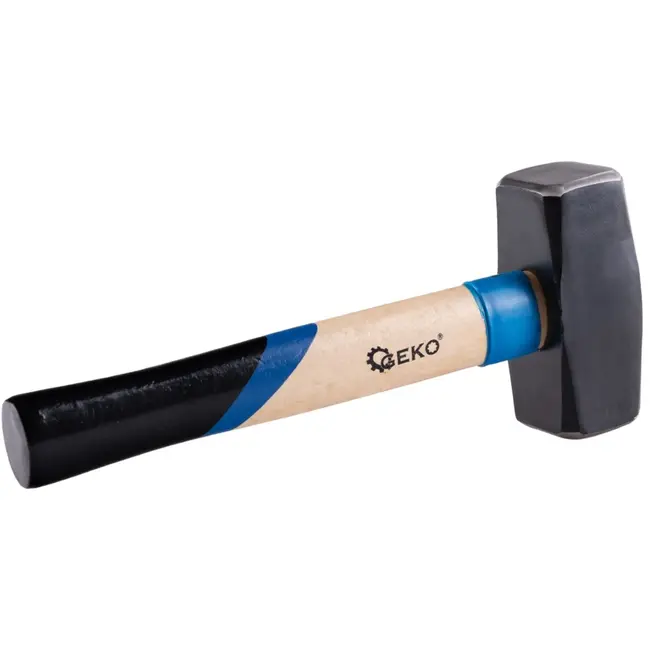 GEKO Paving hamer - 2000g - Rubberen bescherming - Ergonomische houten greep