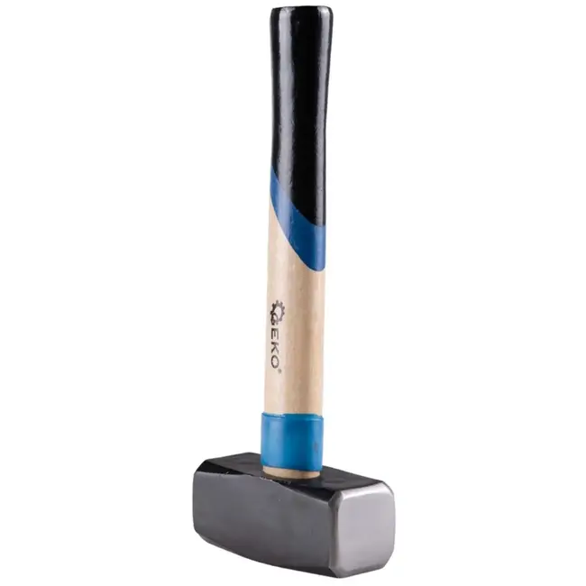 GEKO Paving hamer - 2000g - Rubberen bescherming - Ergonomische houten greep