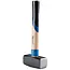 GEKO Paving hamer - 2000g - Rubberen bescherming - Ergonomische houten greep
