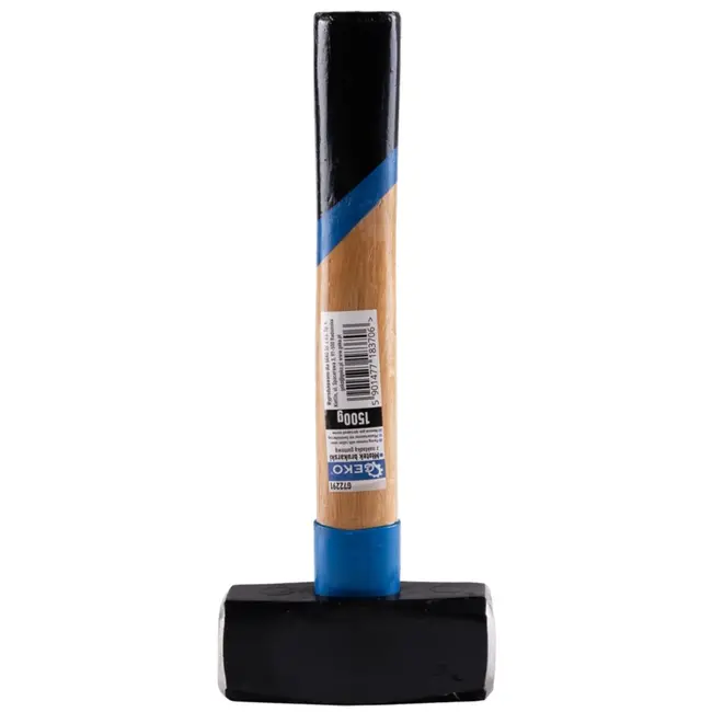 GEKO Paving hamer - 1500g - Rubber beschermlaag - Ergonomisch houten handvat