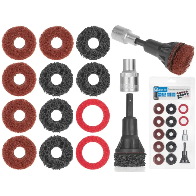 GEKO 14-delige reinigingsset - versterkt nylon - voor impactgereedschap