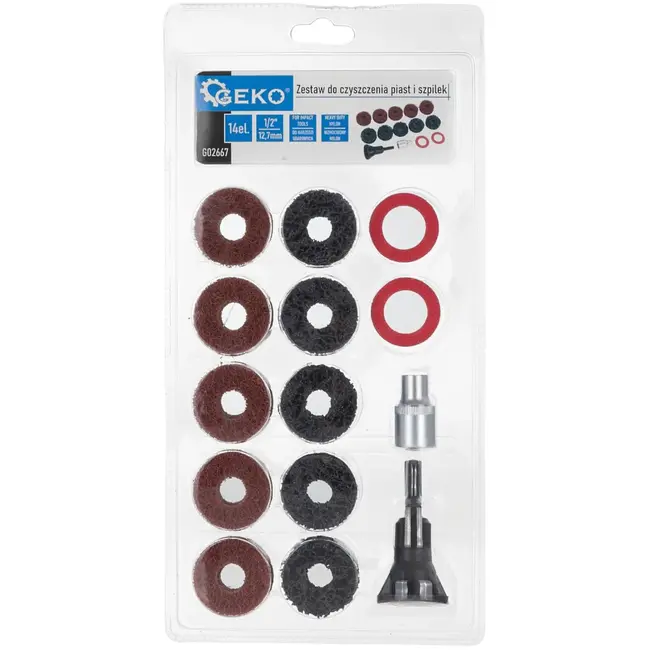 GEKO 14-delige reinigingsset - versterkt nylon - voor impactgereedschap