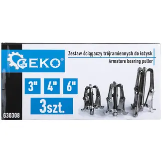 GEKO Set van 3 drie-arm trekkers - verstelbaar en robuust - voor interne en externe lagers