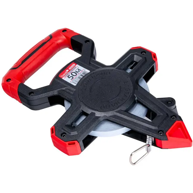 Tvardy Open frame meetlint - 50m staal - ergonomische grip - nauwkeurige schaal