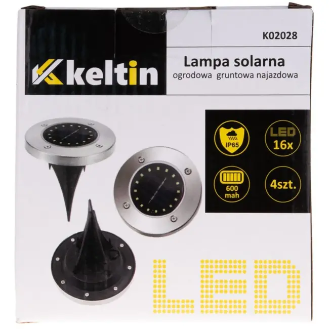 Keltin Solar tuinlamp set - 16 LED - Weerbestendig - Zilver/Zwart - 4 stuks
