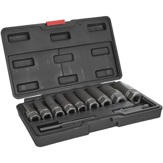 Tvardy Spiraalvormige diepe extractorset - 11-delig - CR-MO staal - 6-19 mm