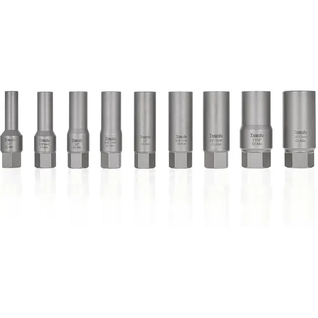 Tvardy Spiraalvormige diepe extractorset - 11-delig - CR-MO staal - 6-19 mm
