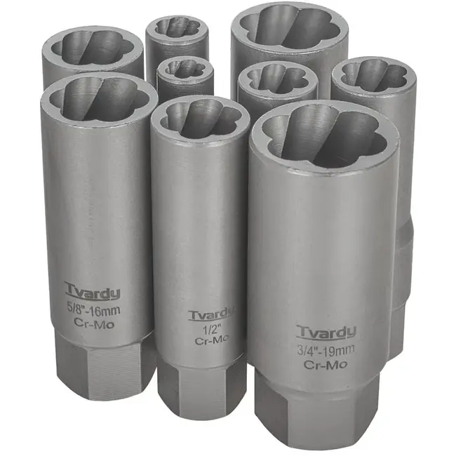 Tvardy Spiraalvormige diepe extractorset - 11-delig - CR-MO staal - 6-19 mm