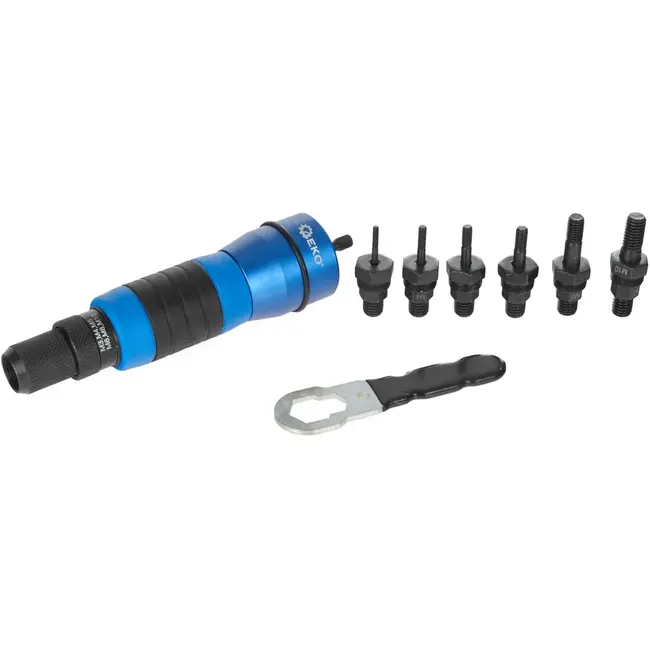 GEKO Rivetmoeradapter - Aluminium & TPR - M3-M10 - Ergonomisch & Duurzaam