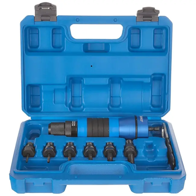 GEKO Rivetmoeradapter - Aluminium & TPR - M3-M10 - Ergonomisch & Duurzaam