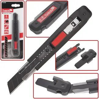 Tvardy Uitschuifbaar mes - 8-segment SK2H staal - ABS behuizing - 165 mm - Veilig en duurzaam